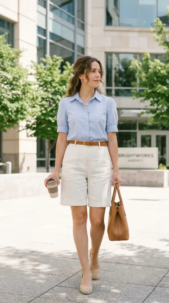  Tailored Shorts with Structured Top