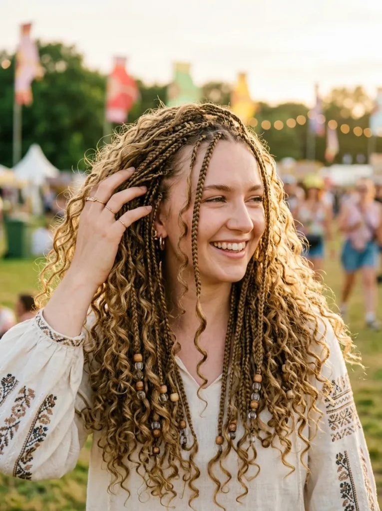 20 Stunning Knotless Braids With Beads Hairstyles