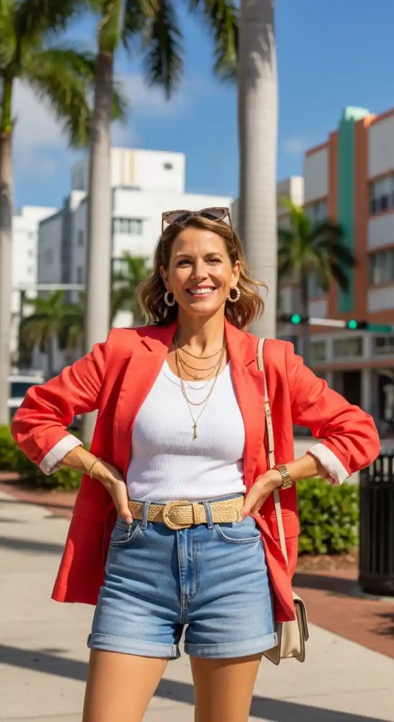  Lightweight Blazer with Tank and Shorts