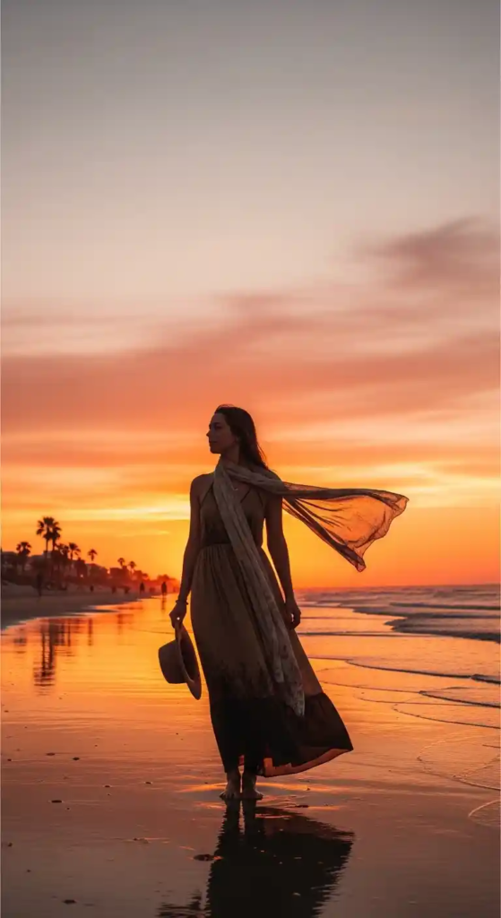 Soft Maxi Dress with Light Scarf