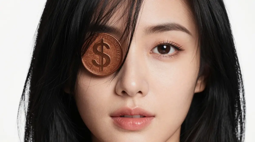 Brown Money Piece on Black Hair